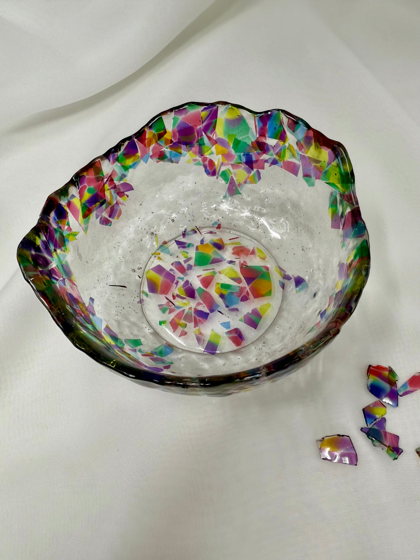 Personalized Glass Resin Bowl made with Your Chuppah Glass Shards
