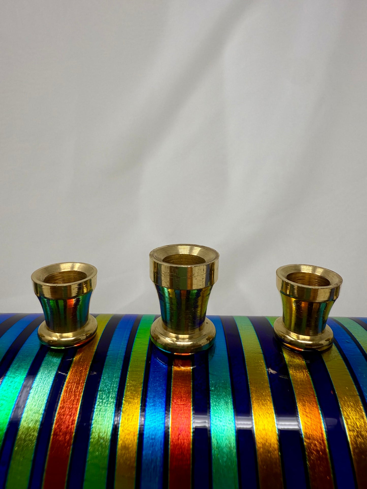 Custom Multicolored Menorah with Dichroic Glass – Unique, Handcrafted Design