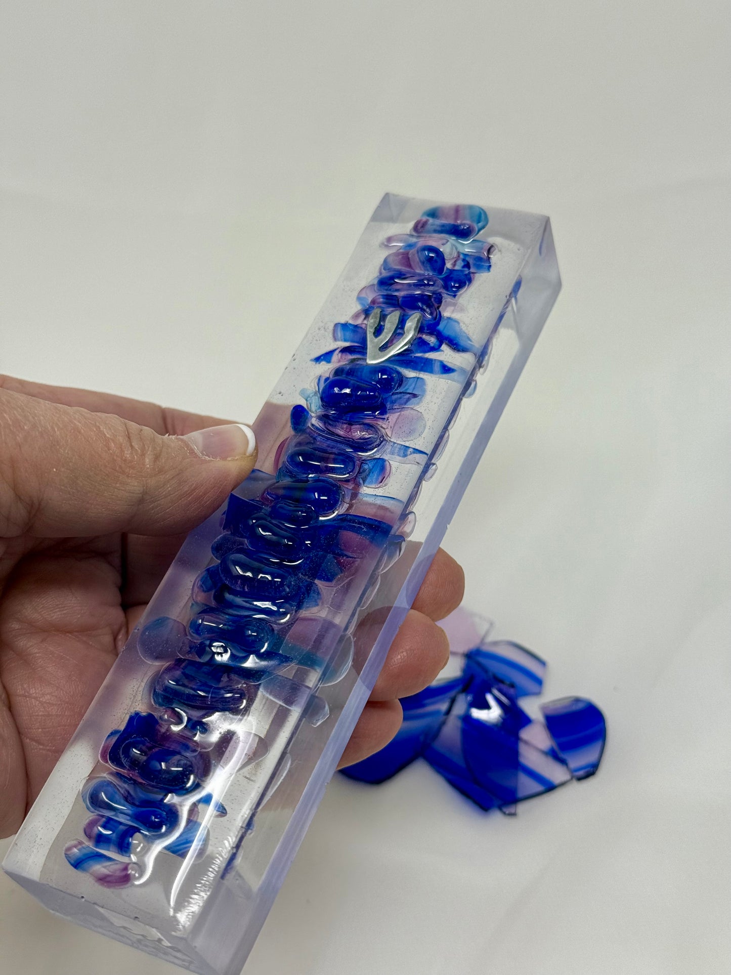 Wedding Breaking Glass Mezuzah Kit — Resin Pebble Design