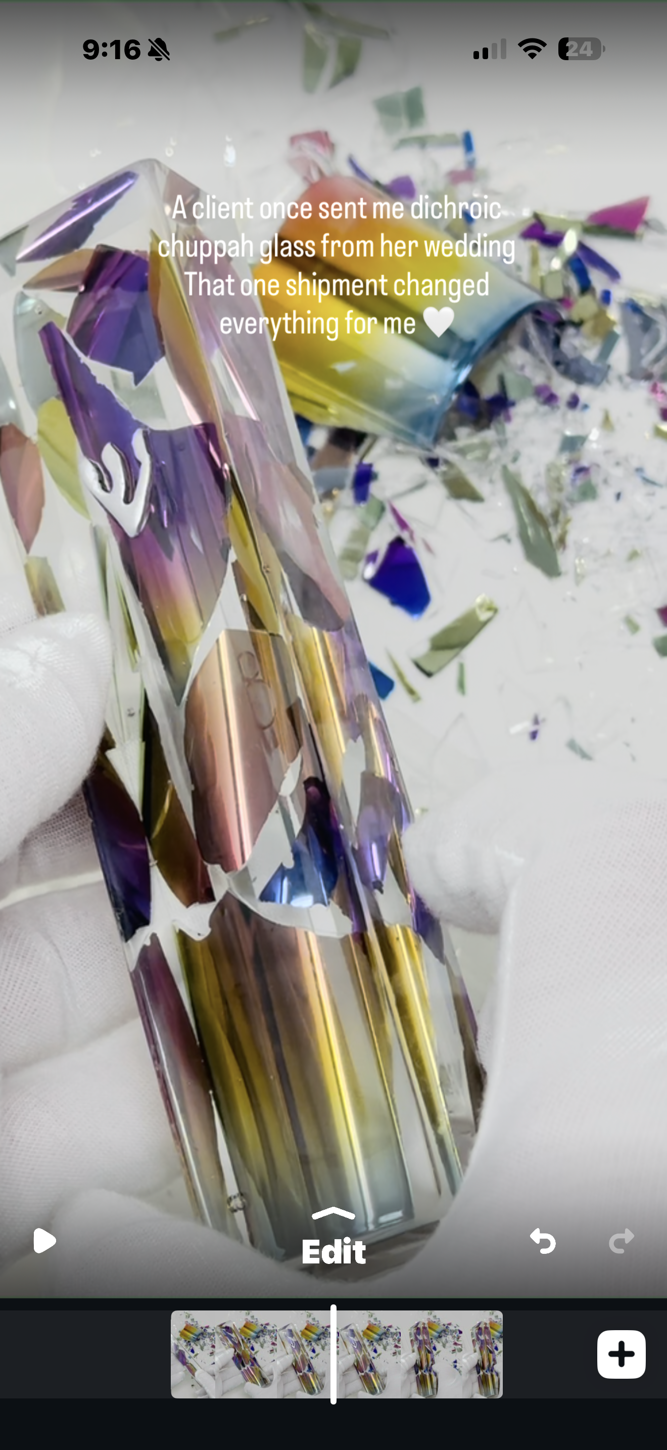 Wedding Breaking Glass Kit - Chuppah Glass Mezuzah Kit with Resin Art Piece, Jewish Wedding Gift