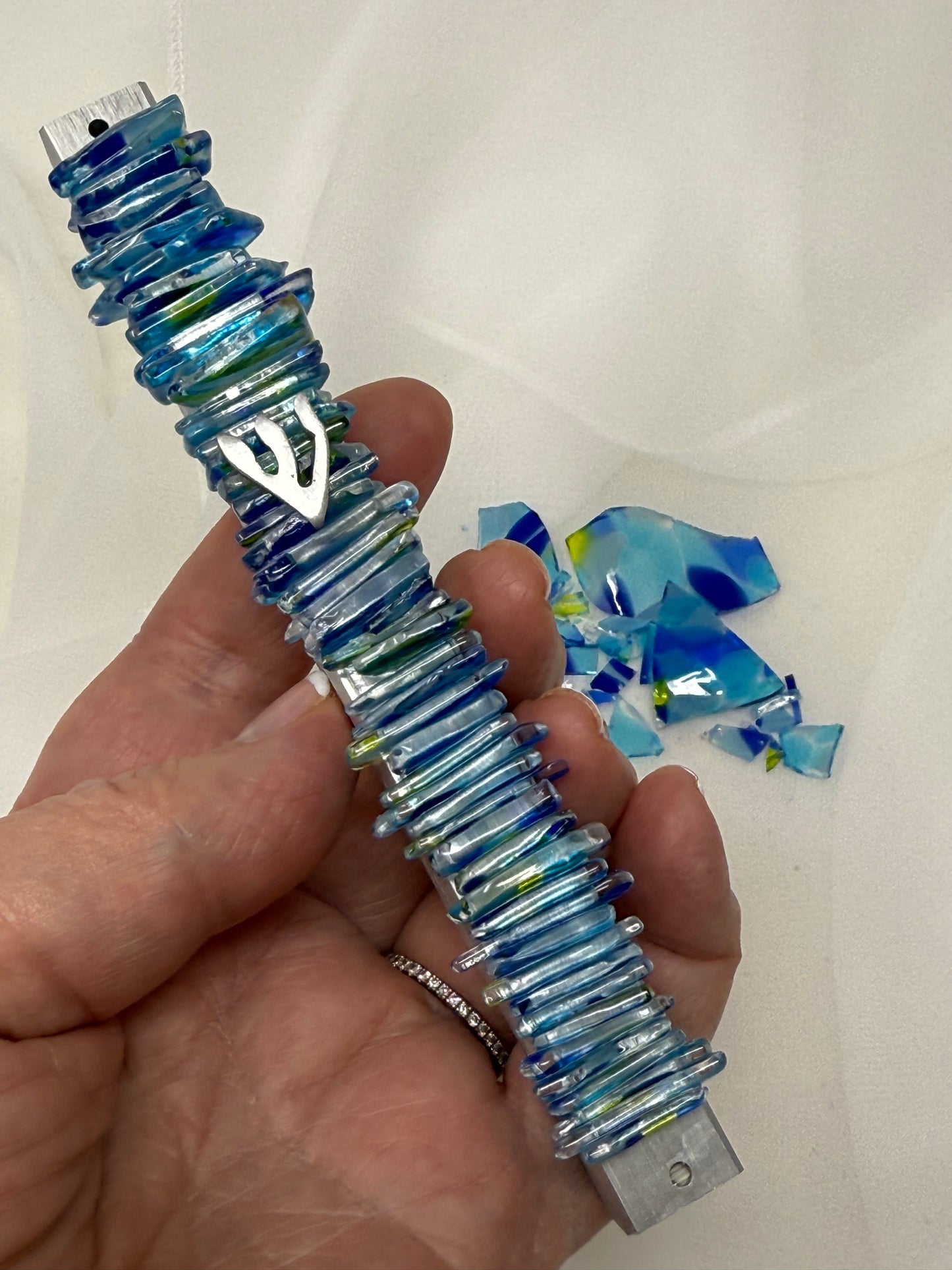 Wedding Glass Mezuzah Kit (Vertical Design, Includes your choice of Chuppah Glass)