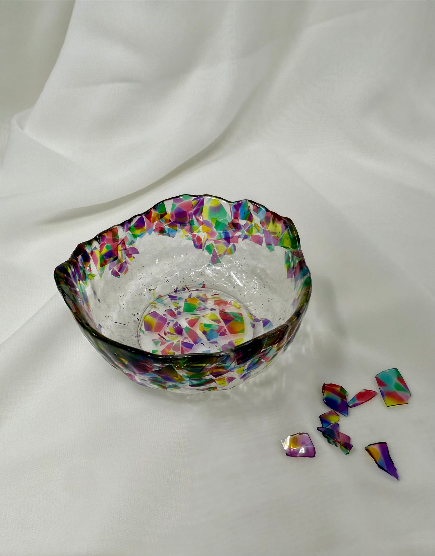 Personalized Glass Resin Bowl made with Your Chuppah Glass Shards