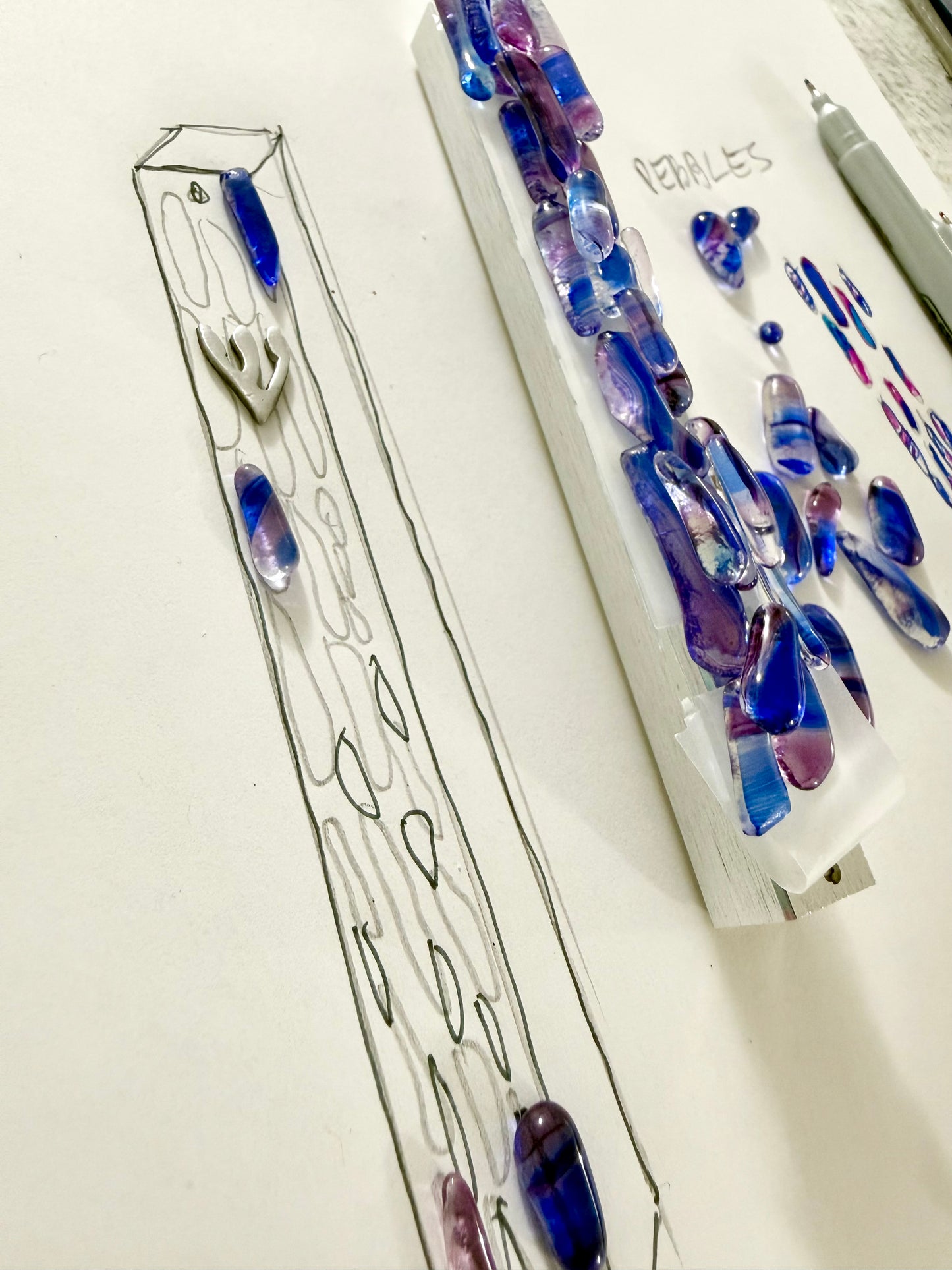 Personalized Upright Wedding Mezuzah Design
(Made with Your Chuppah Glass shards)