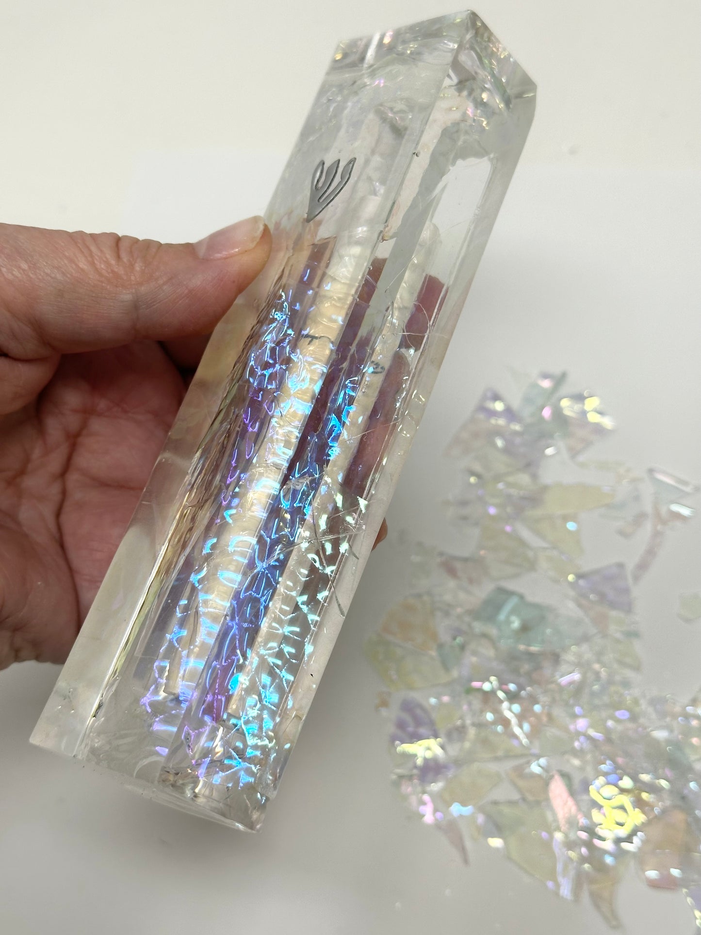 Custom Resin Wedding Glass Mezuzah
(Made with Your Chuppah Glass shards) Also featured by the Jewish Museum, New York