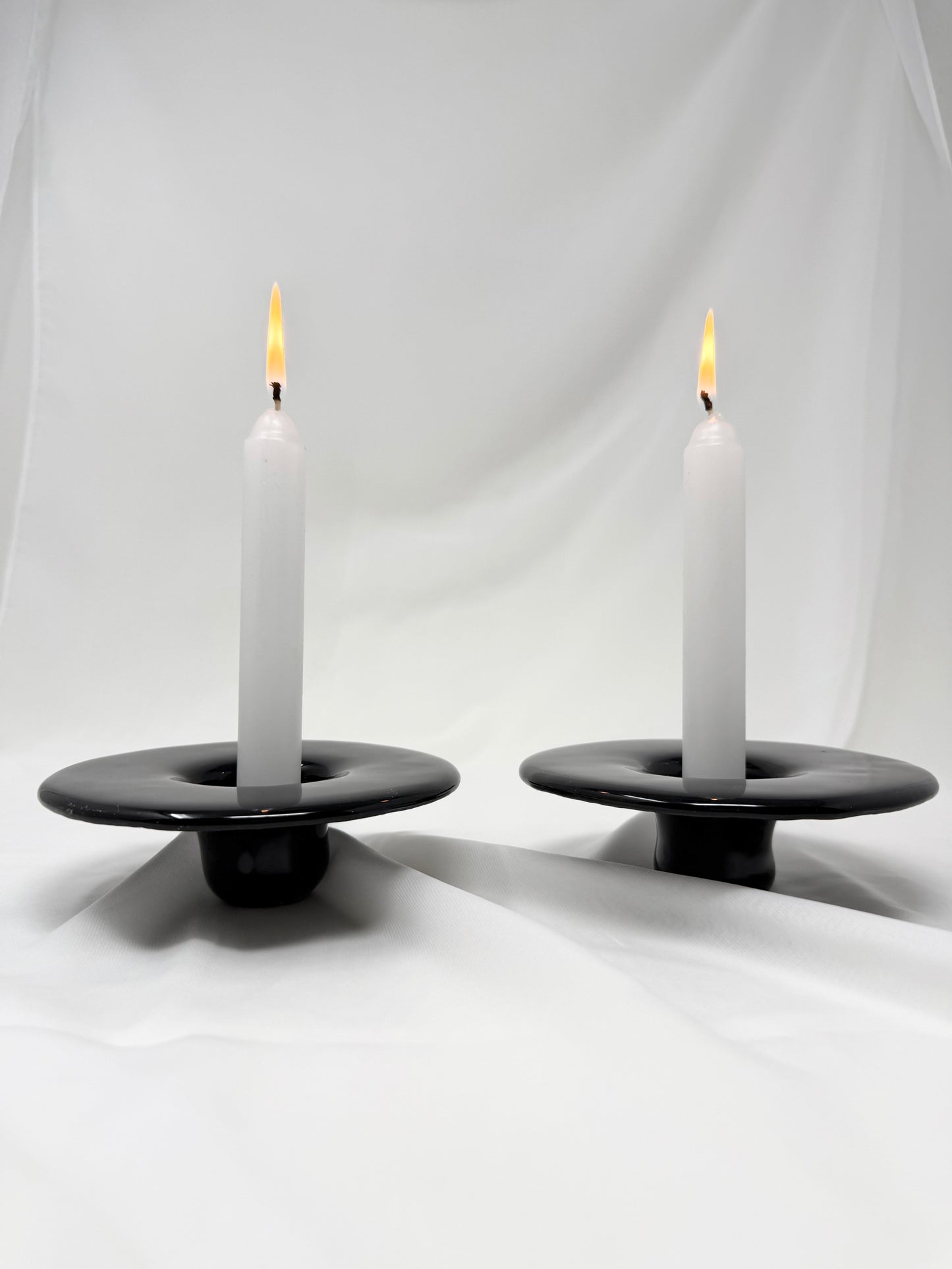 Handmade Shabbat Candle Holder Set - Custom Colors Available
