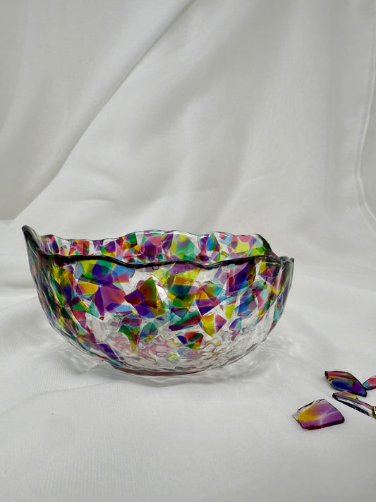 Personalized Glass Resin Bowl made with Your Chuppah Glass Shards