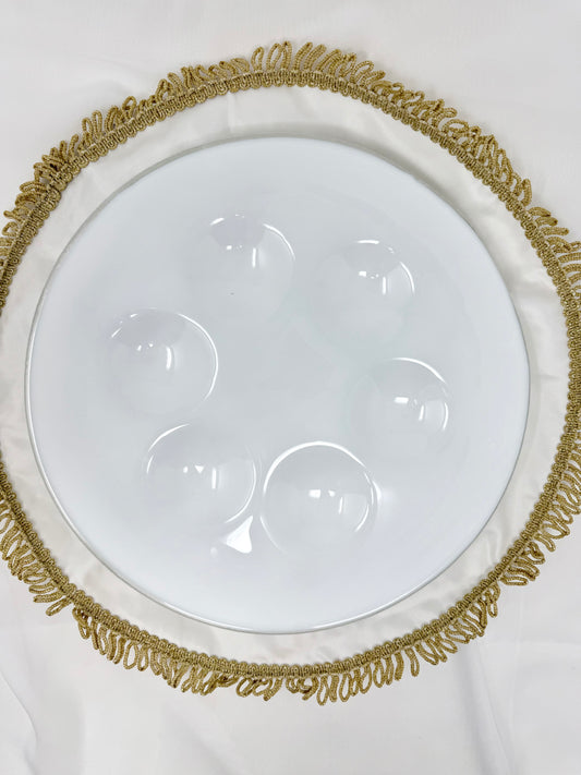 Minimalist White Opal Seder Plate