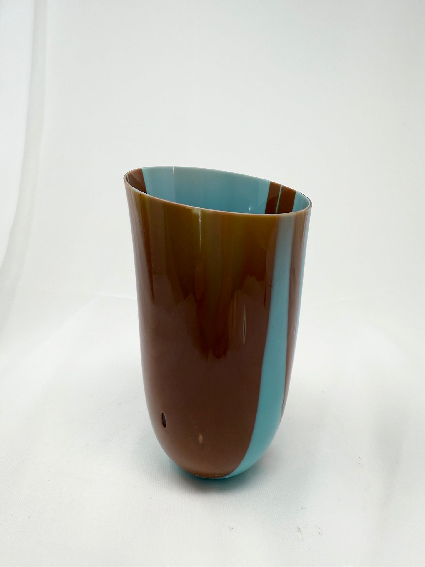 Glass Vessel - Turquoise and Brown