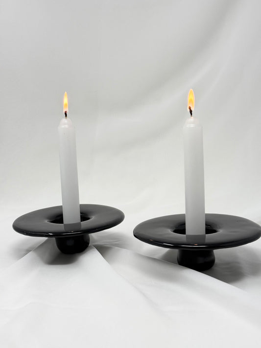 Handmade Shabbat Candle Holder Set - Custom Colors Available