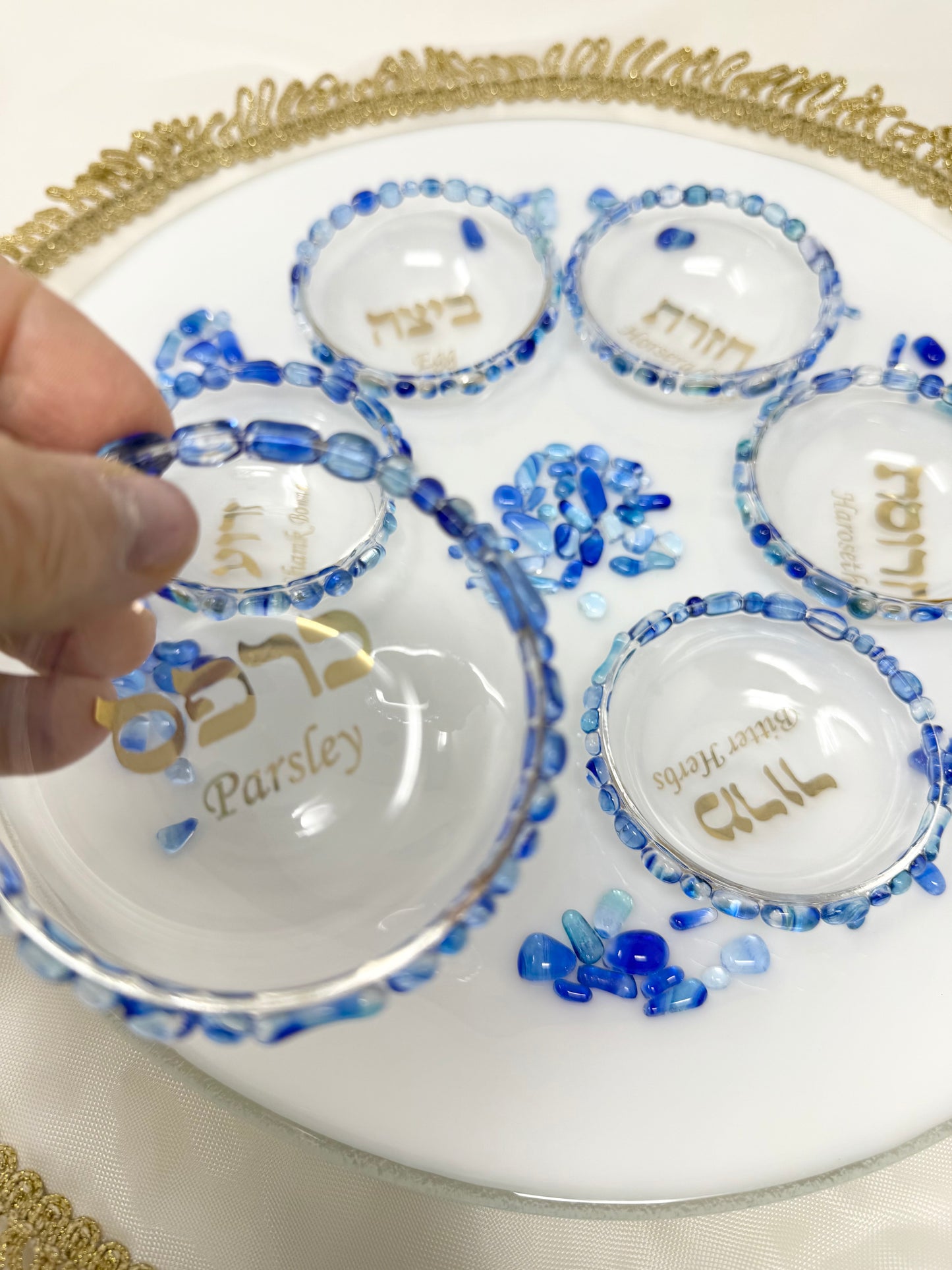 Personalized Seder Plate – Made with Your Chuppah Glass Shards