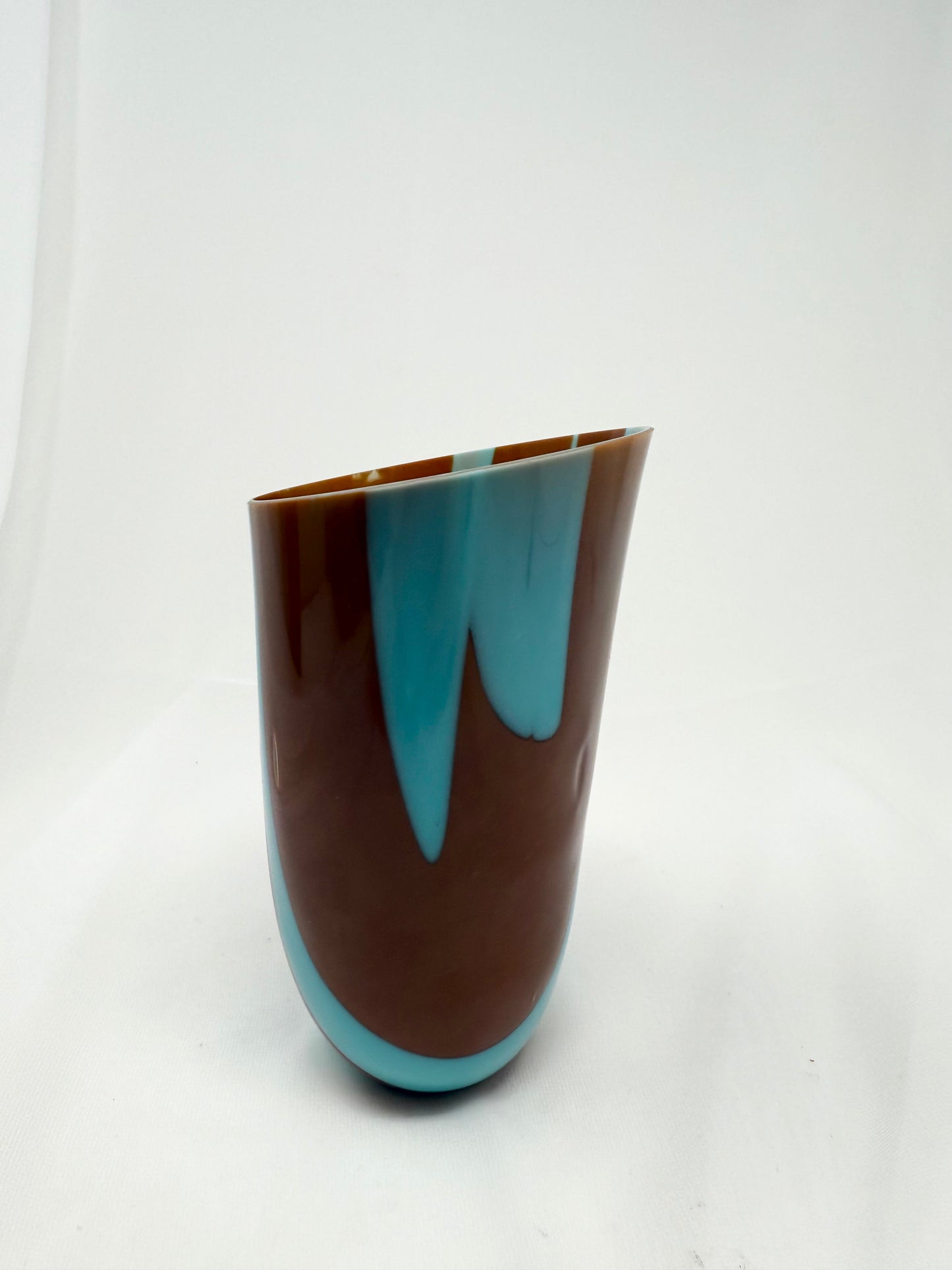 Glass Vessel - Turquoise and Brown