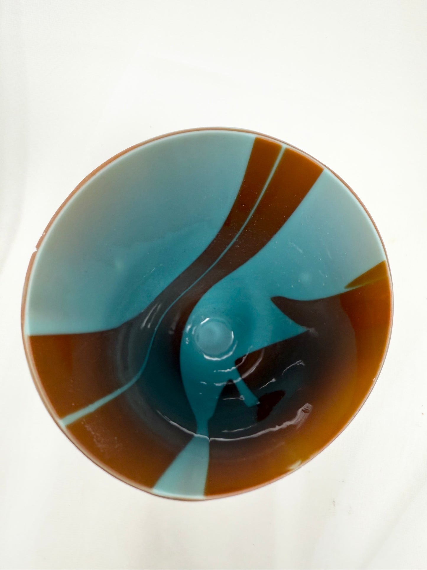 Glass Vessel - Turquoise and Brown