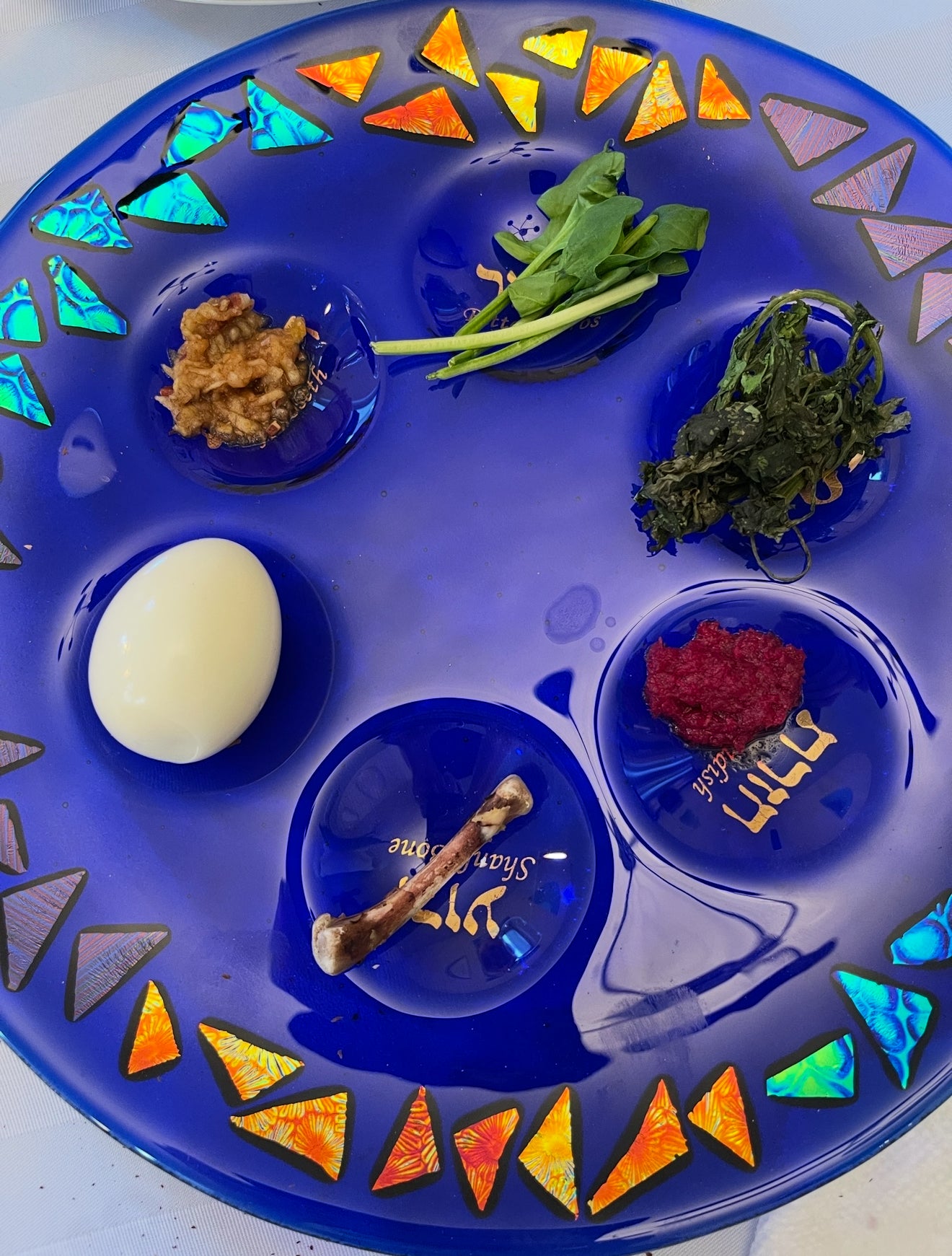 Cobalt Blue Seder Plate