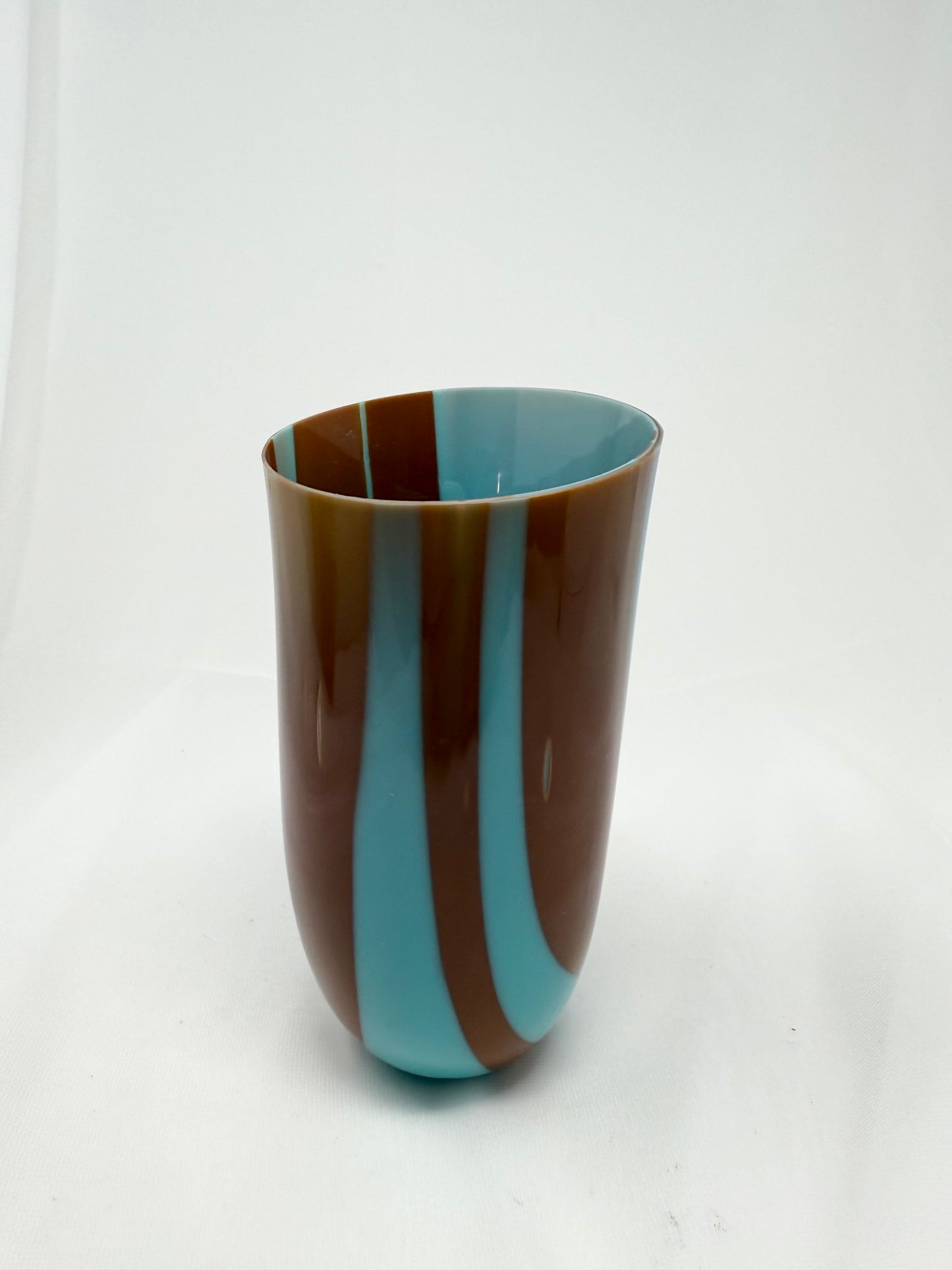 Glass Vessel - Turquoise and Brown