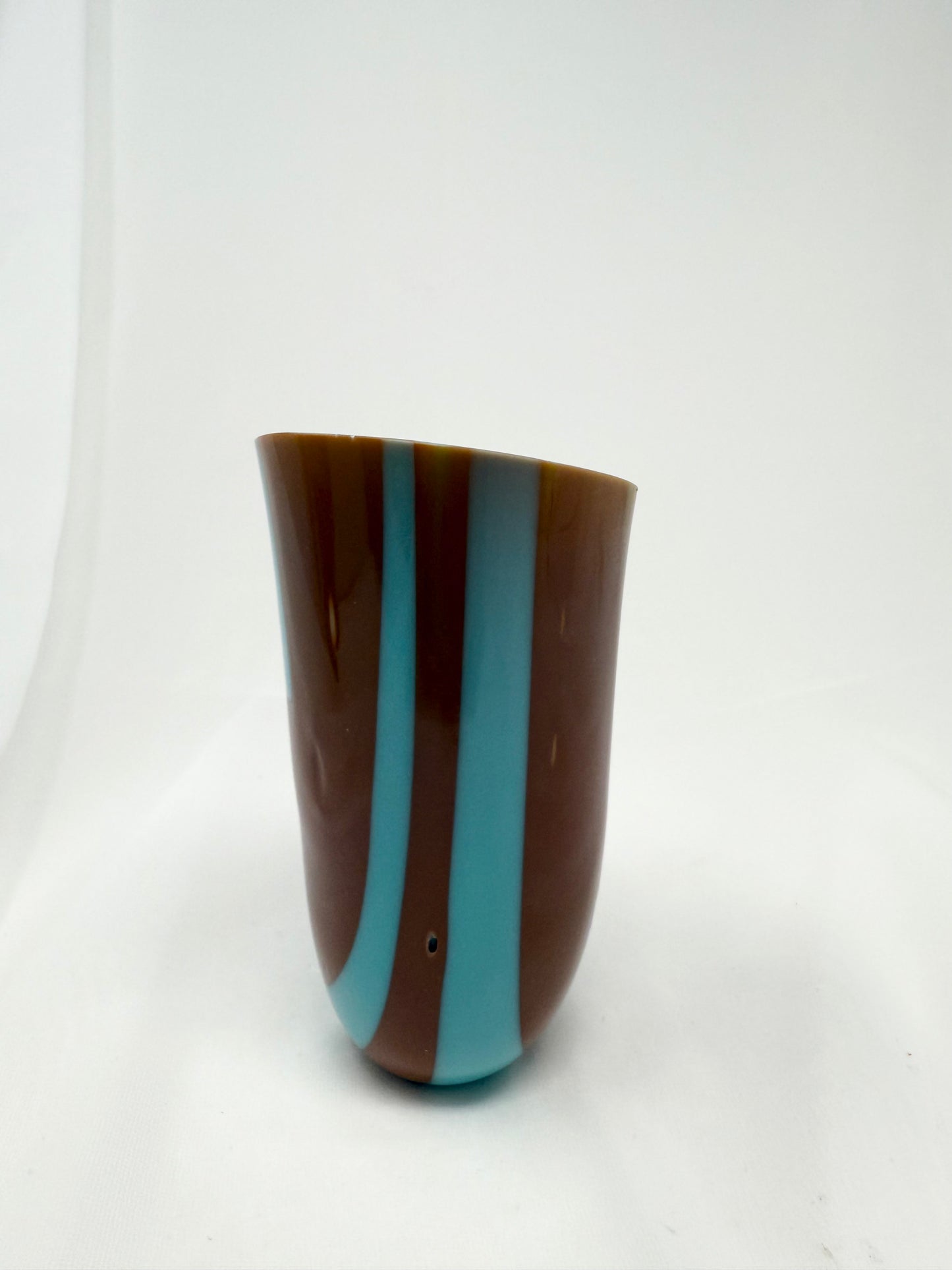 Glass Vessel - Turquoise and Brown