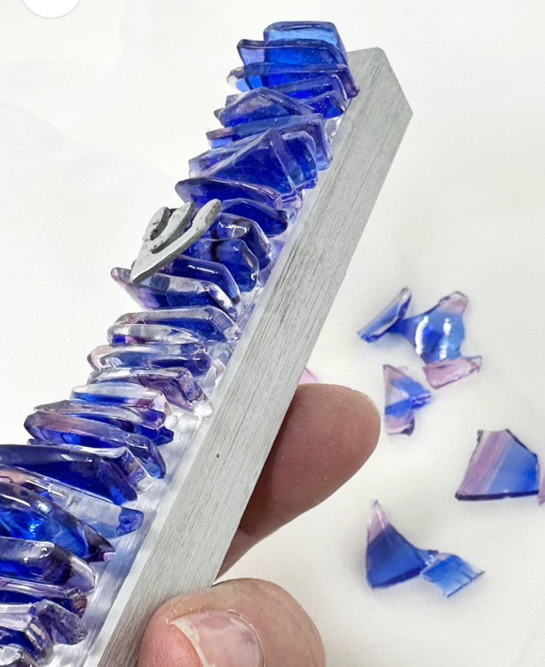 Wedding Glass Mezuzah Kit (Vertical Design, Includes your choice of Chuppah Glass)