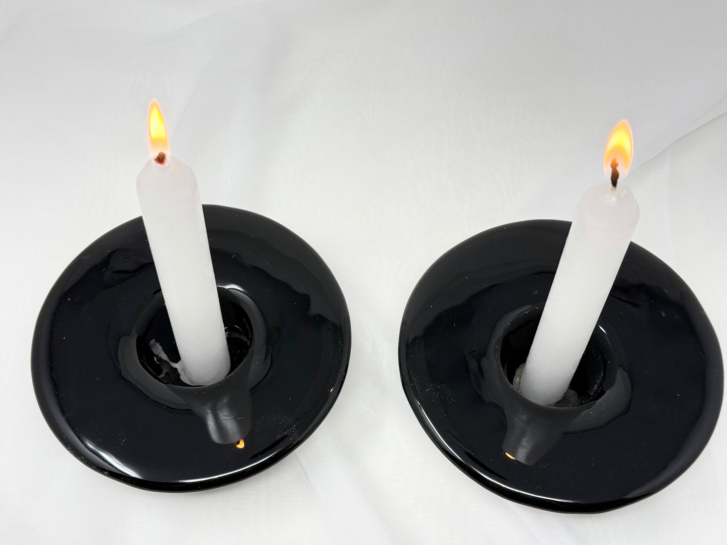 Handmade Shabbat Candle Holder Set - Custom Colors Available