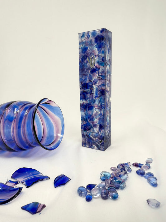 Wedding Breaking Glass Mezuzah Kit — Resin Pebbles Embedded