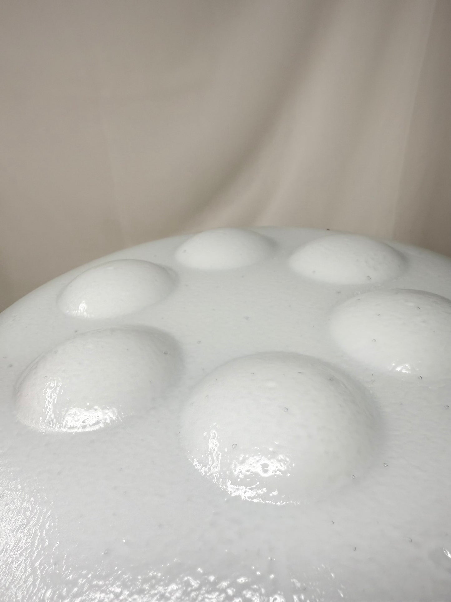 White Opal Seder Plate with Clear Glass Liners