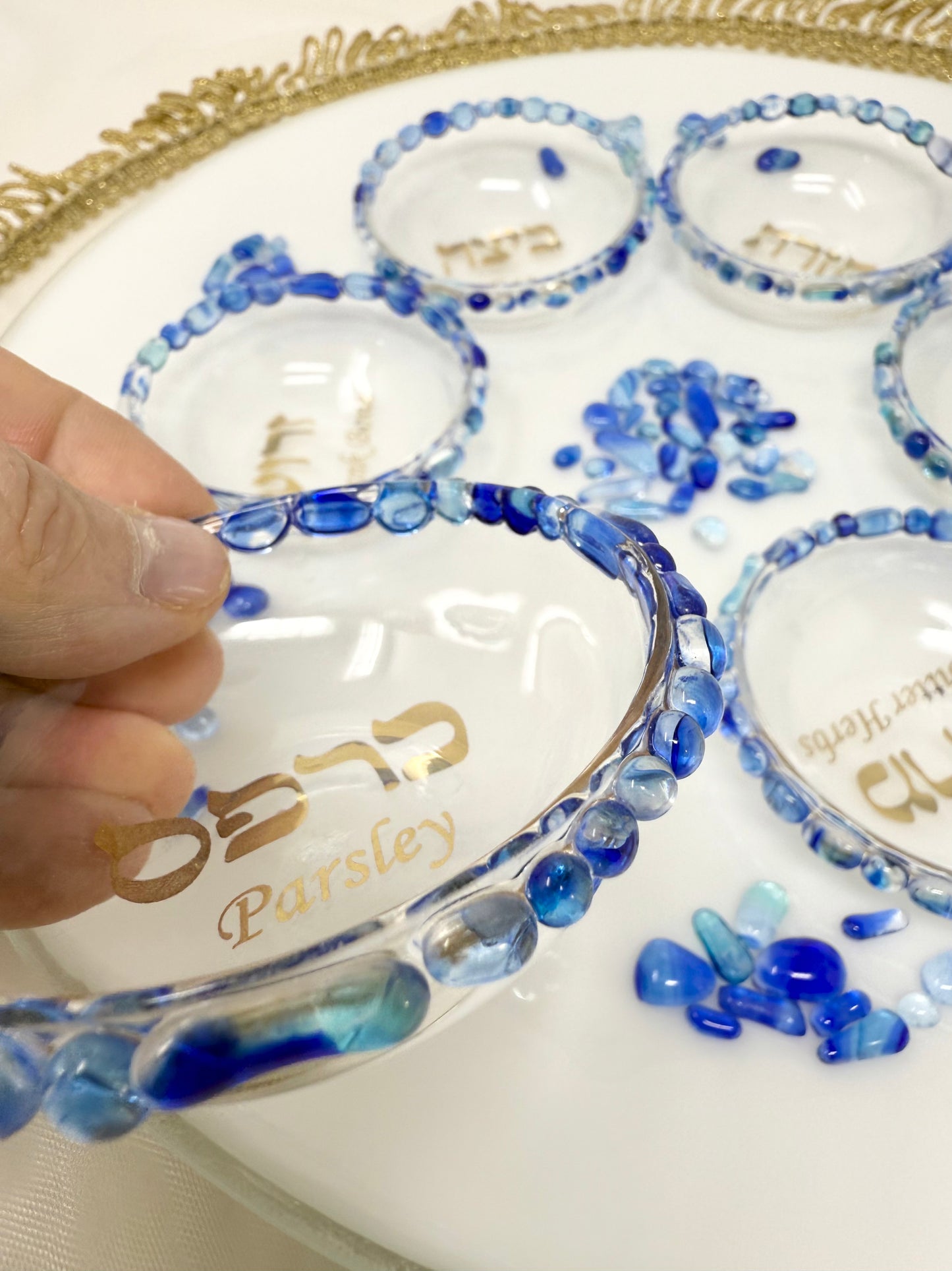 Personalized Seder Plate – Made with Your Chuppah Glass Shards