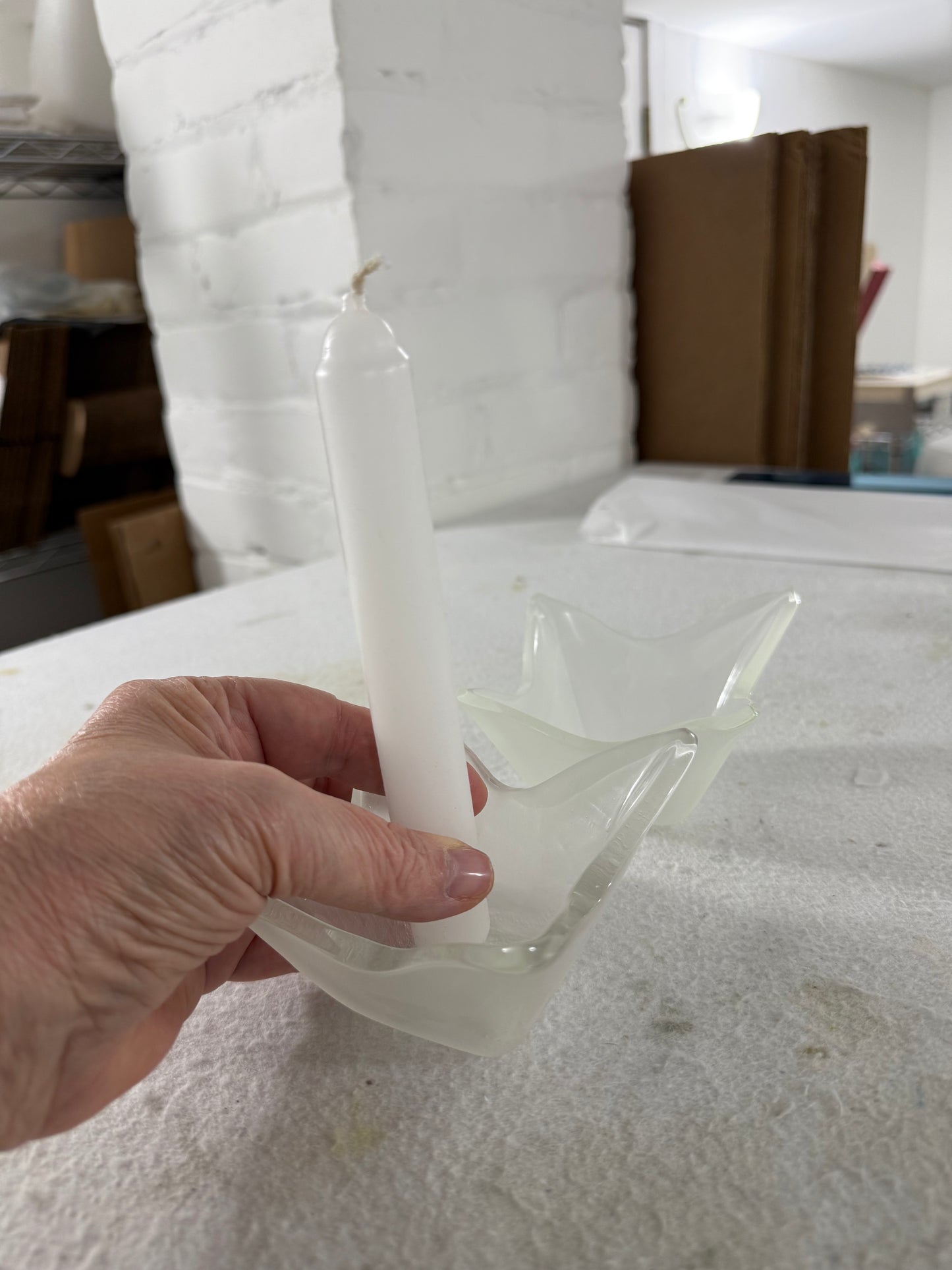 Shabbat Votive Candle Holder Set – Handkerchief Shape