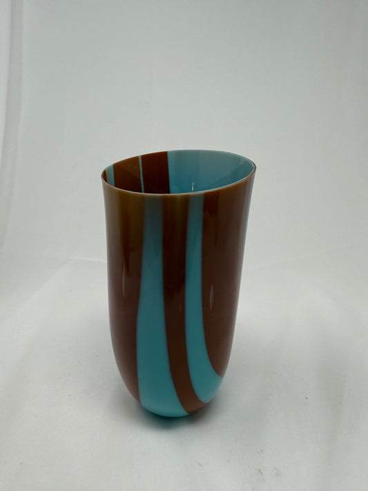 Glass Vessel - Turquoise and Brown