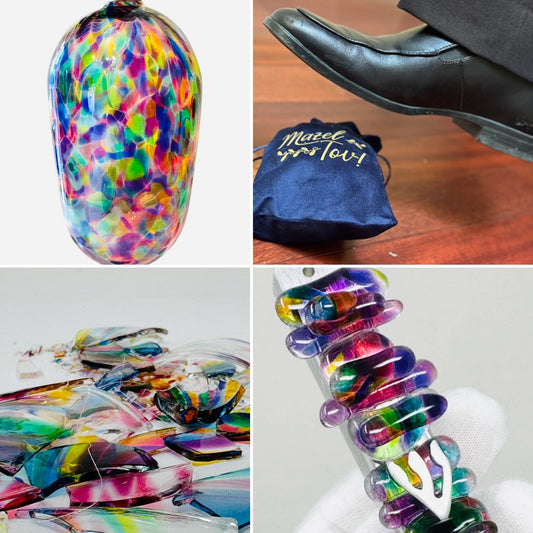 Wedding Glass Mezuzah Kit (Horizontal Design, Includes your choice of Chuppah Glass)