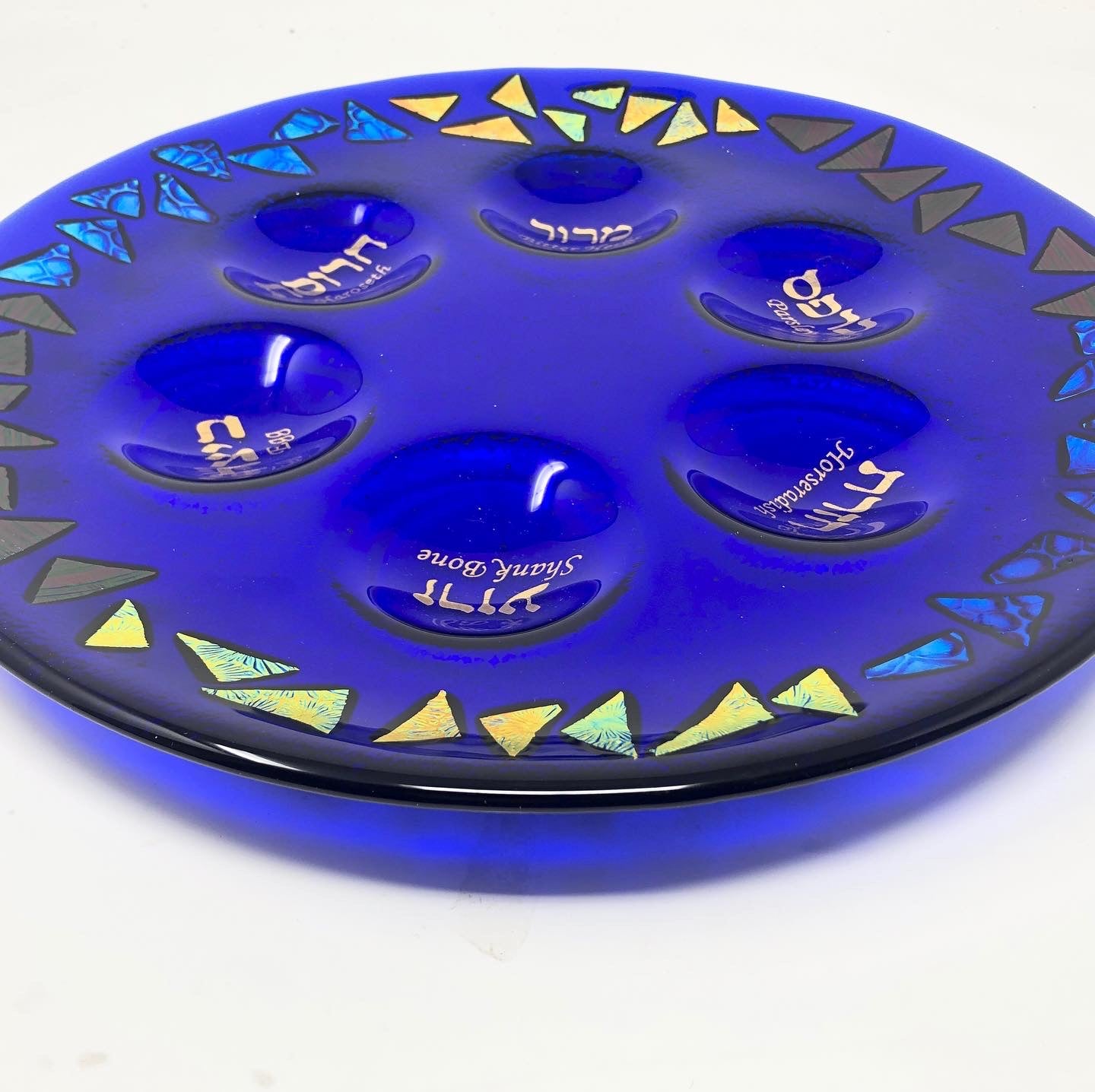 Cobalt Blue Seder Plate