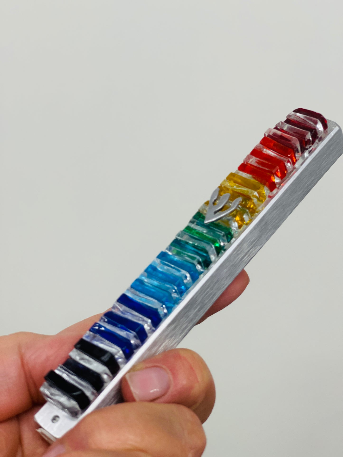 Rainbow Glass Mezuzah