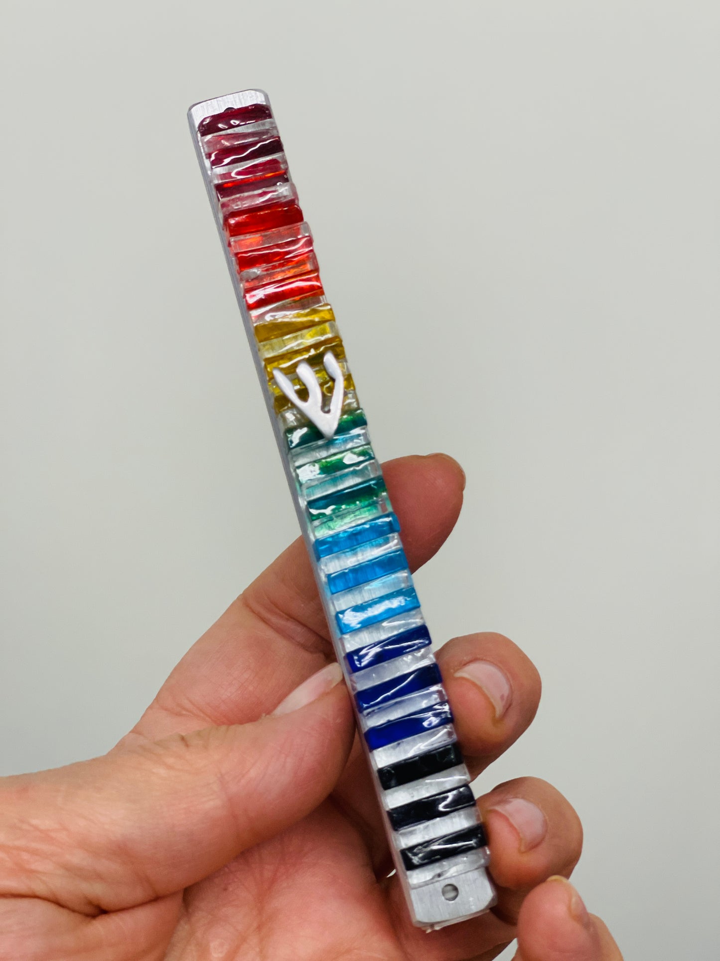 Rainbow Glass Mezuzah