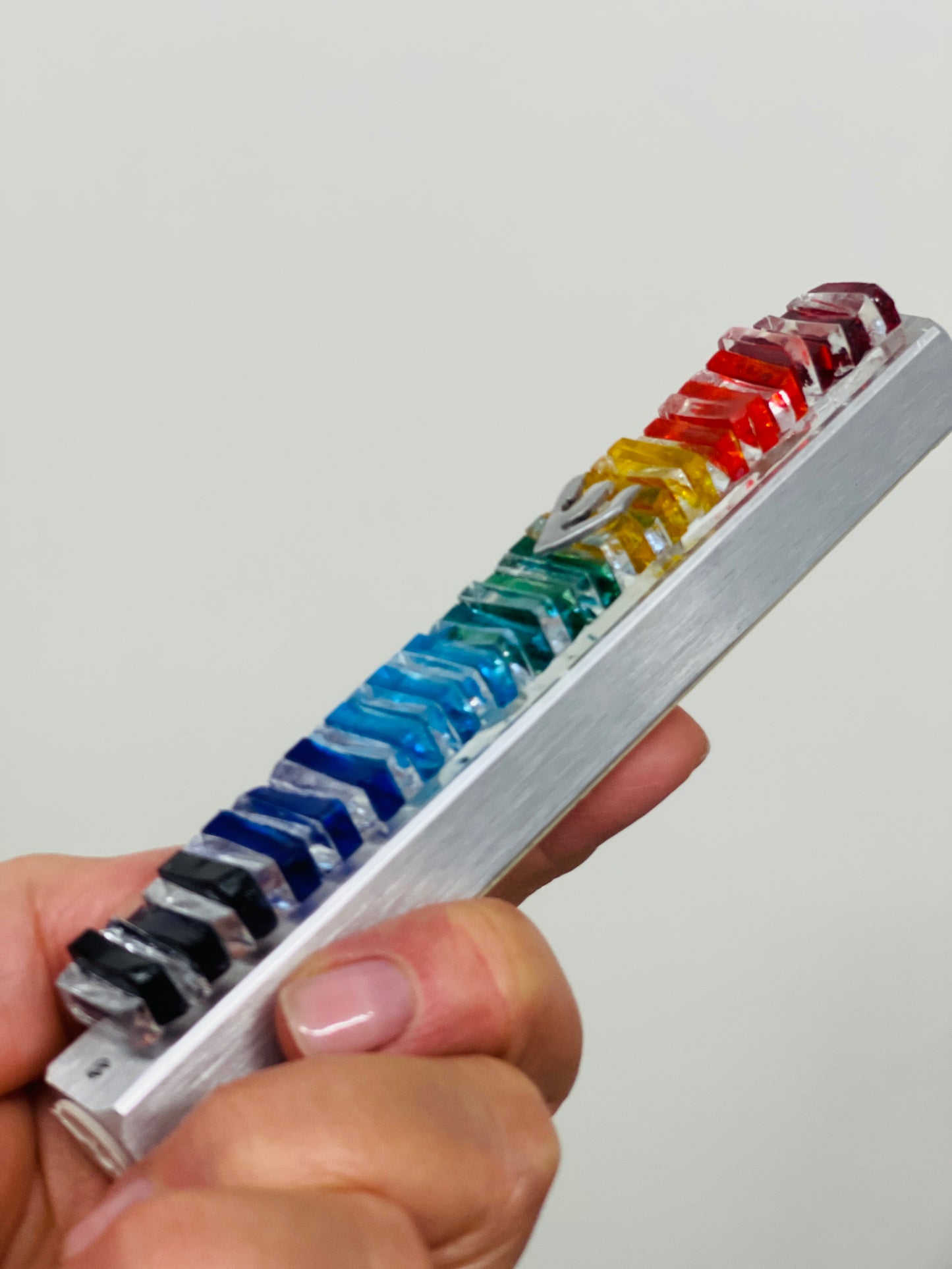 Rainbow Glass Mezuzah