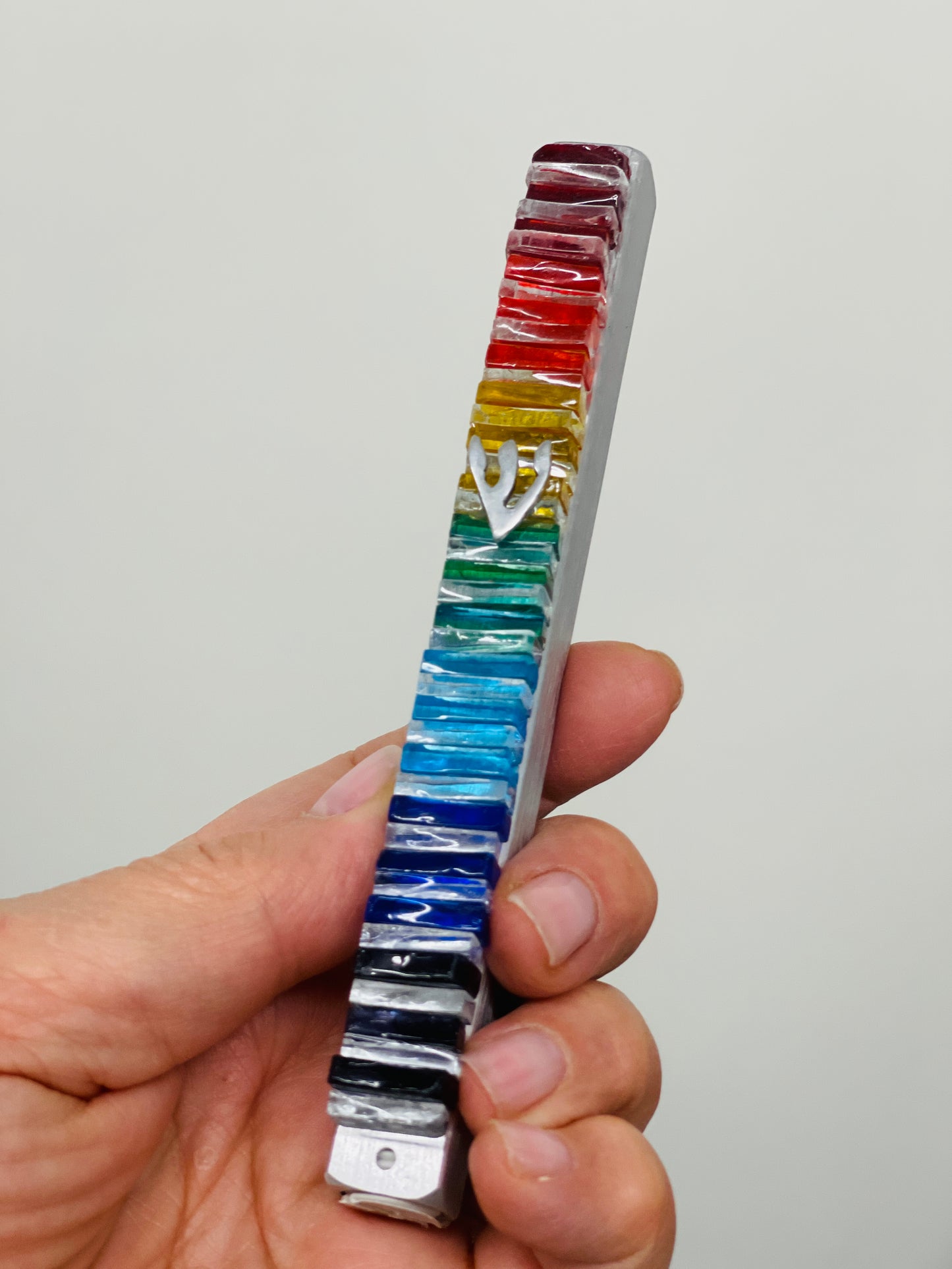 Rainbow Glass Mezuzah