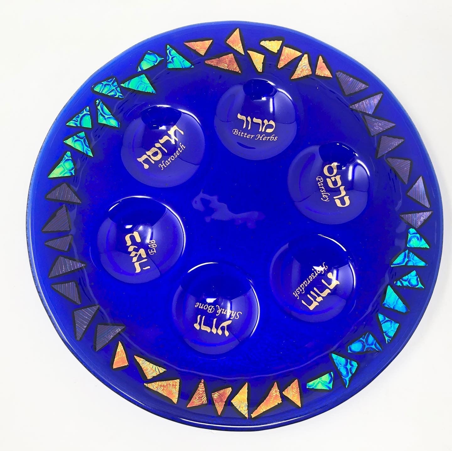 Cobalt Blue Seder Plate
