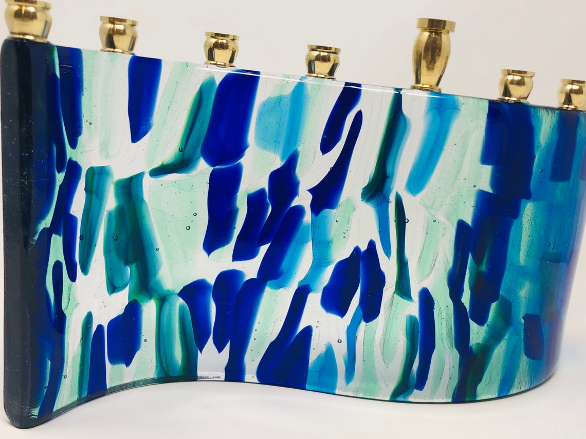 Glacier Blue Menorah - custom work