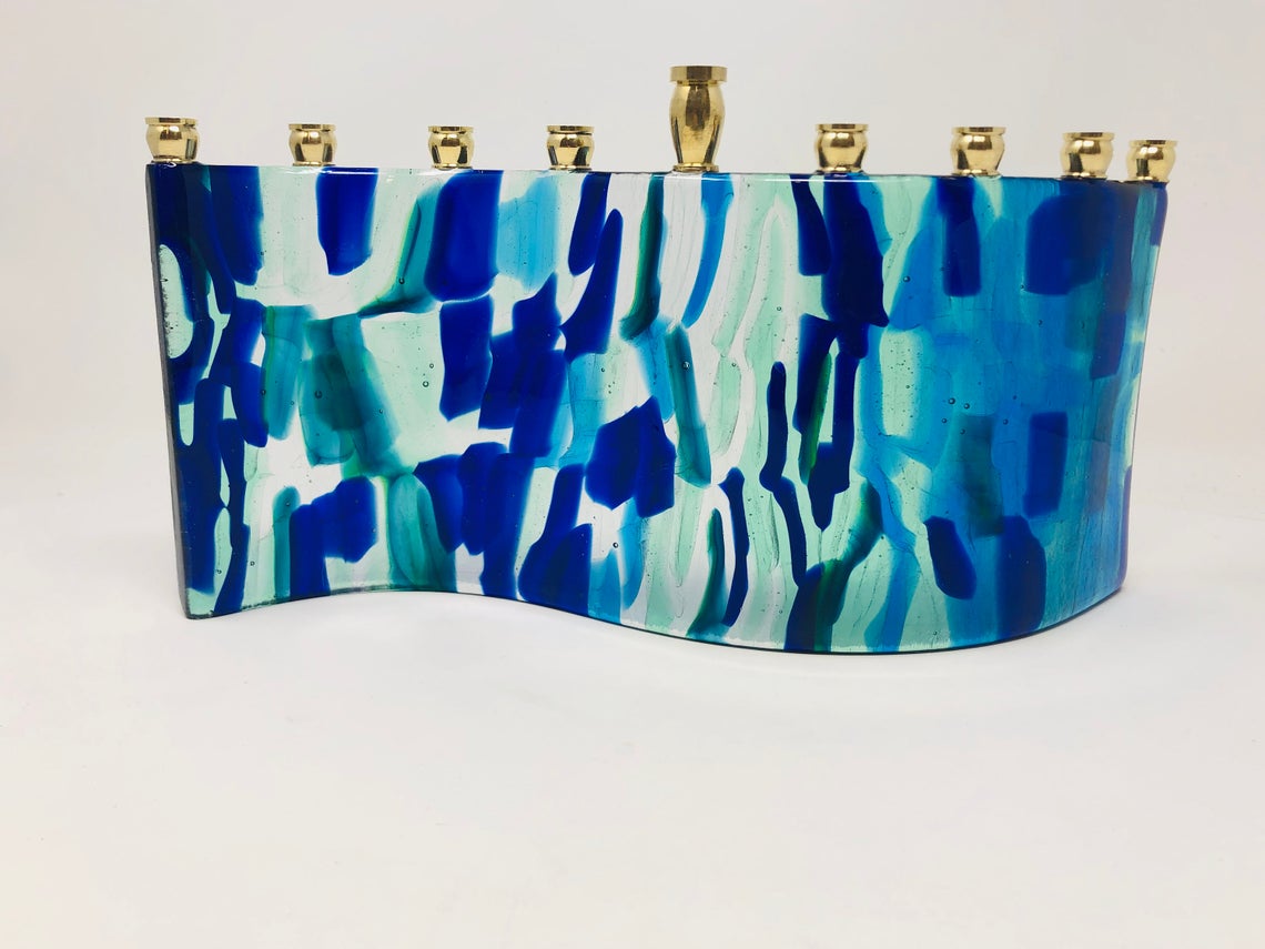 Glacier Blue Menorah - custom work