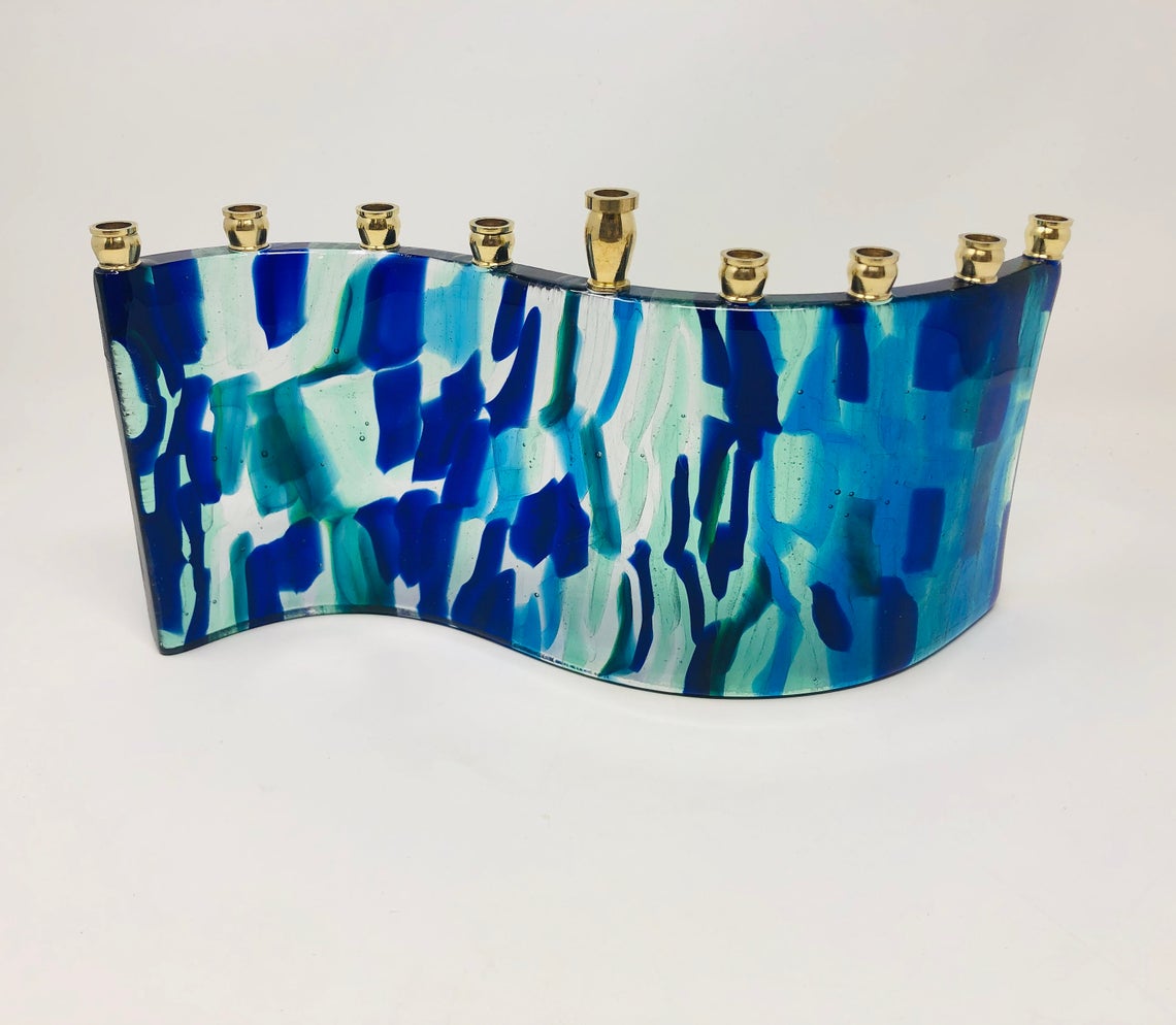 Glacier Blue Menorah - custom work