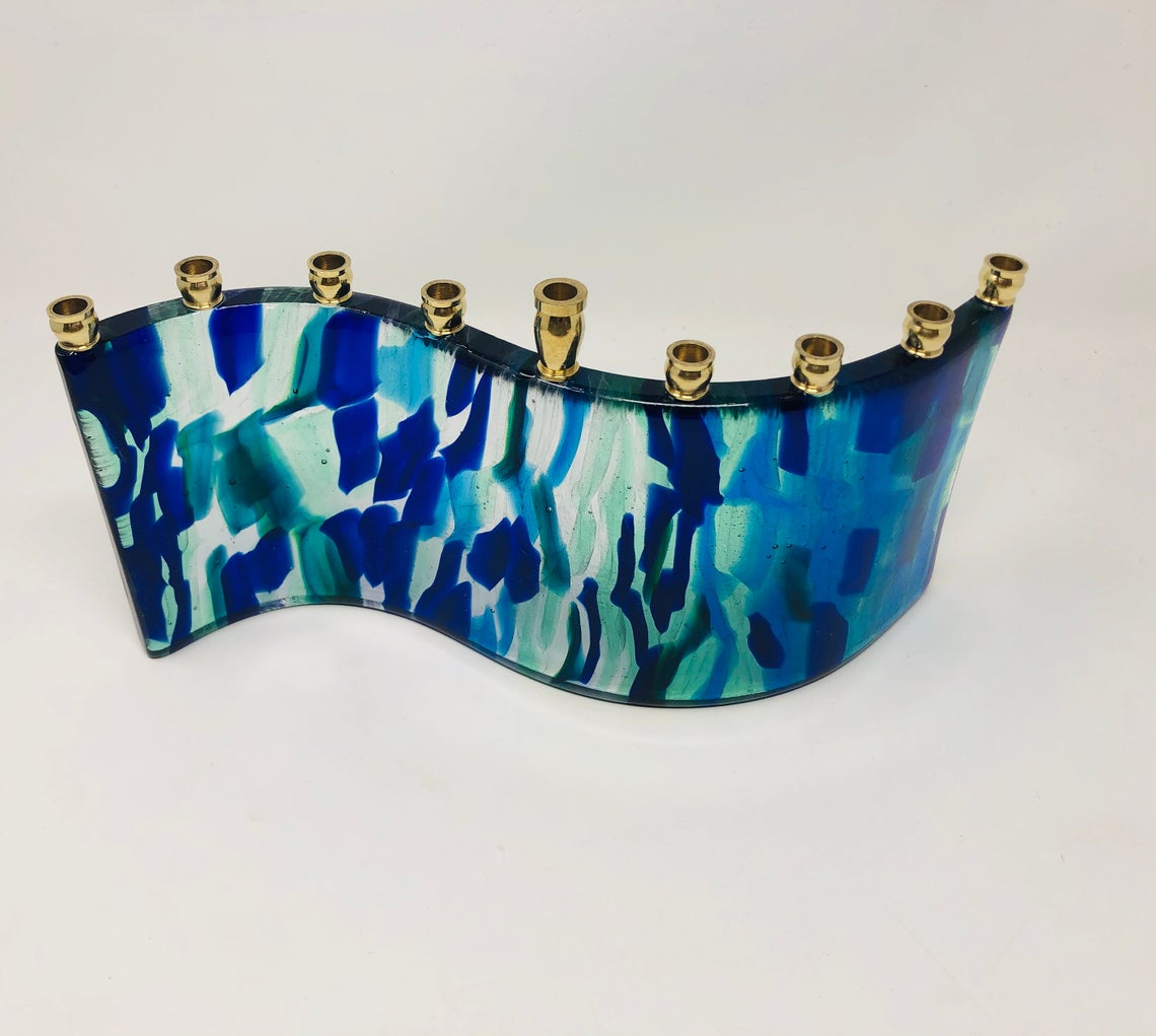 Glacier Blue Menorah - custom work