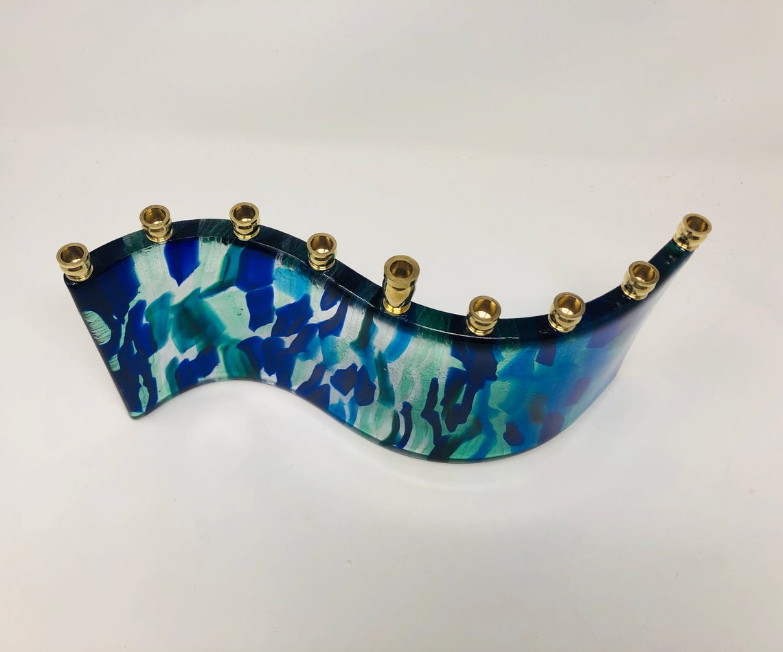 Glacier Blue Menorah - custom work