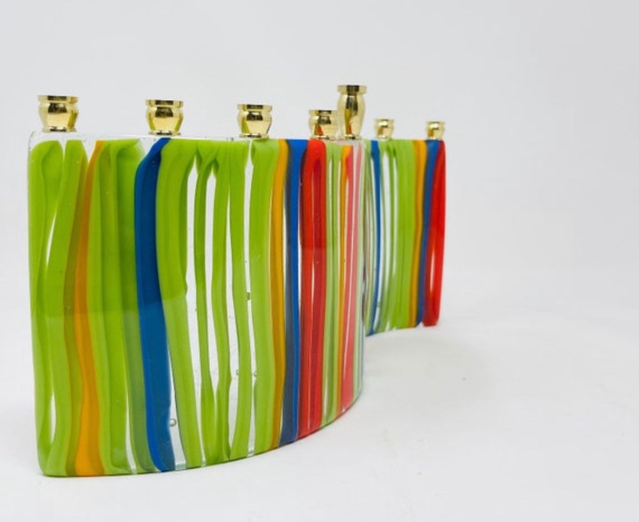 Multicolour Art Glass Menorah - custom work