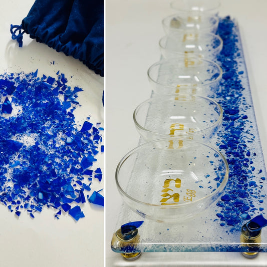 Seder Plate - Rectangular - Personalized - Made with Chuppah Glass shards from Your Jewish Wedding