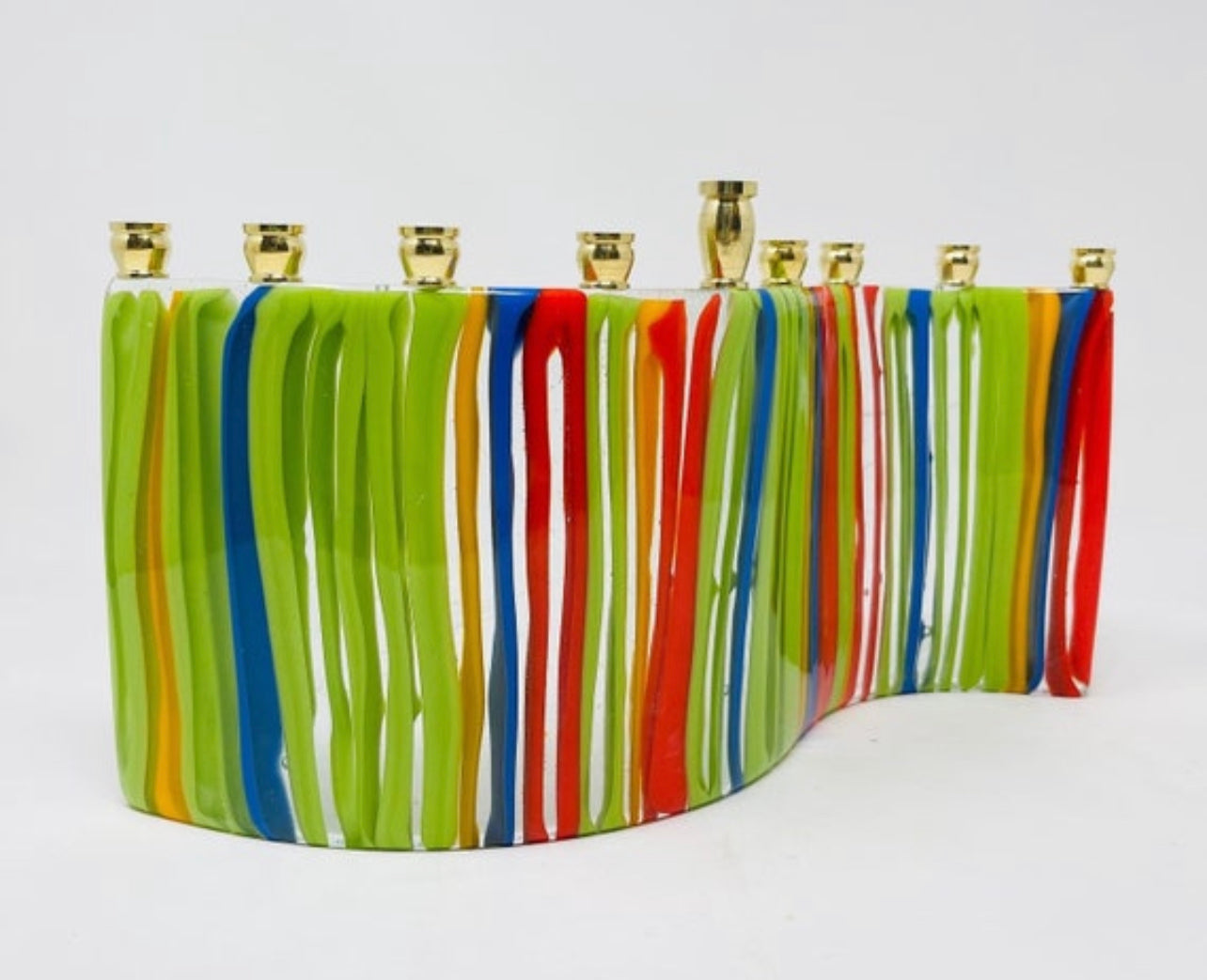 Multicolour Art Glass Menorah - custom work