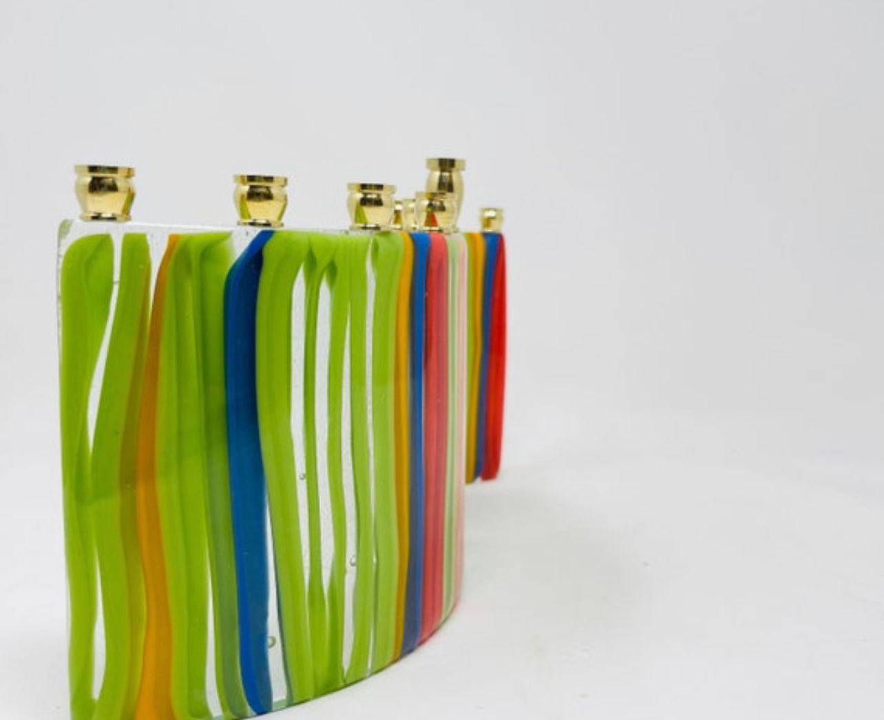 Multicolour Art Glass Menorah - custom work