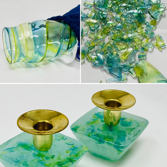 Shabbat Candlesticks - Kit - Includes Chuppah Glass for your Jewish Wedding