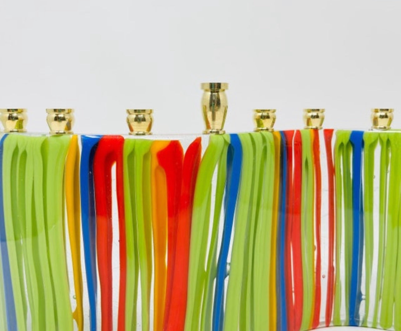 Multicolour Art Glass Menorah - custom work