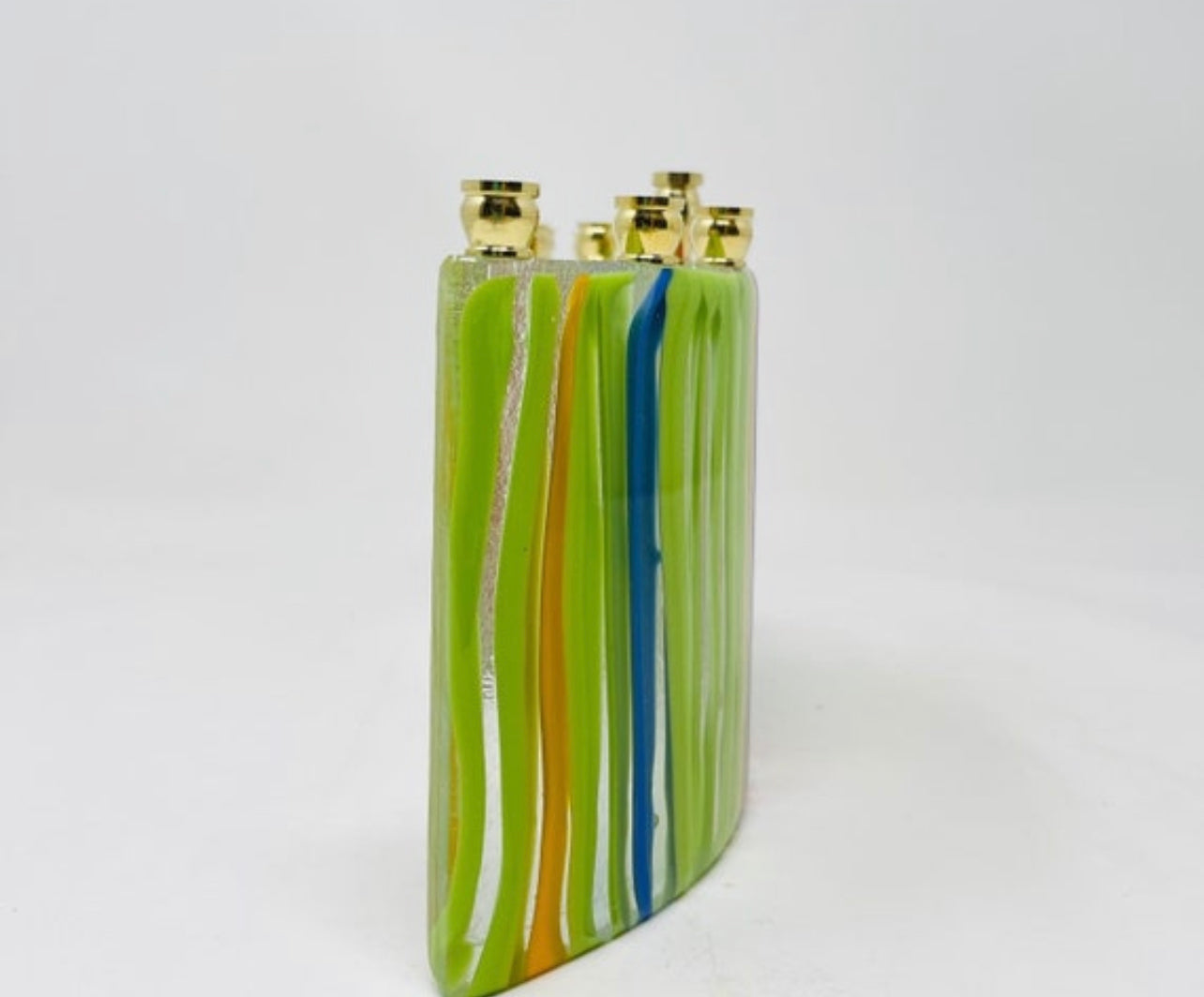 Multicolour Art Glass Menorah - custom work