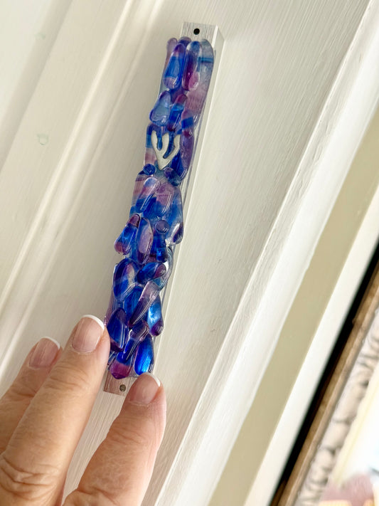 Personalized Upright Wedding Mezuzah Design
(Made with Your Chuppah Glass shards)