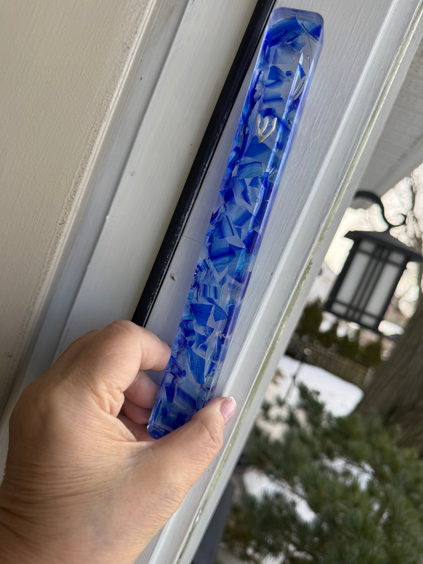 XXL Resin Wedding Glass Mezuzah (Made with Your Chuppah Glass shards)