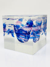 Load image into Gallery viewer, Mazel Tov Resin Cube - Personalized - Made with your Chuppah Glass from your Jewish Wedding
