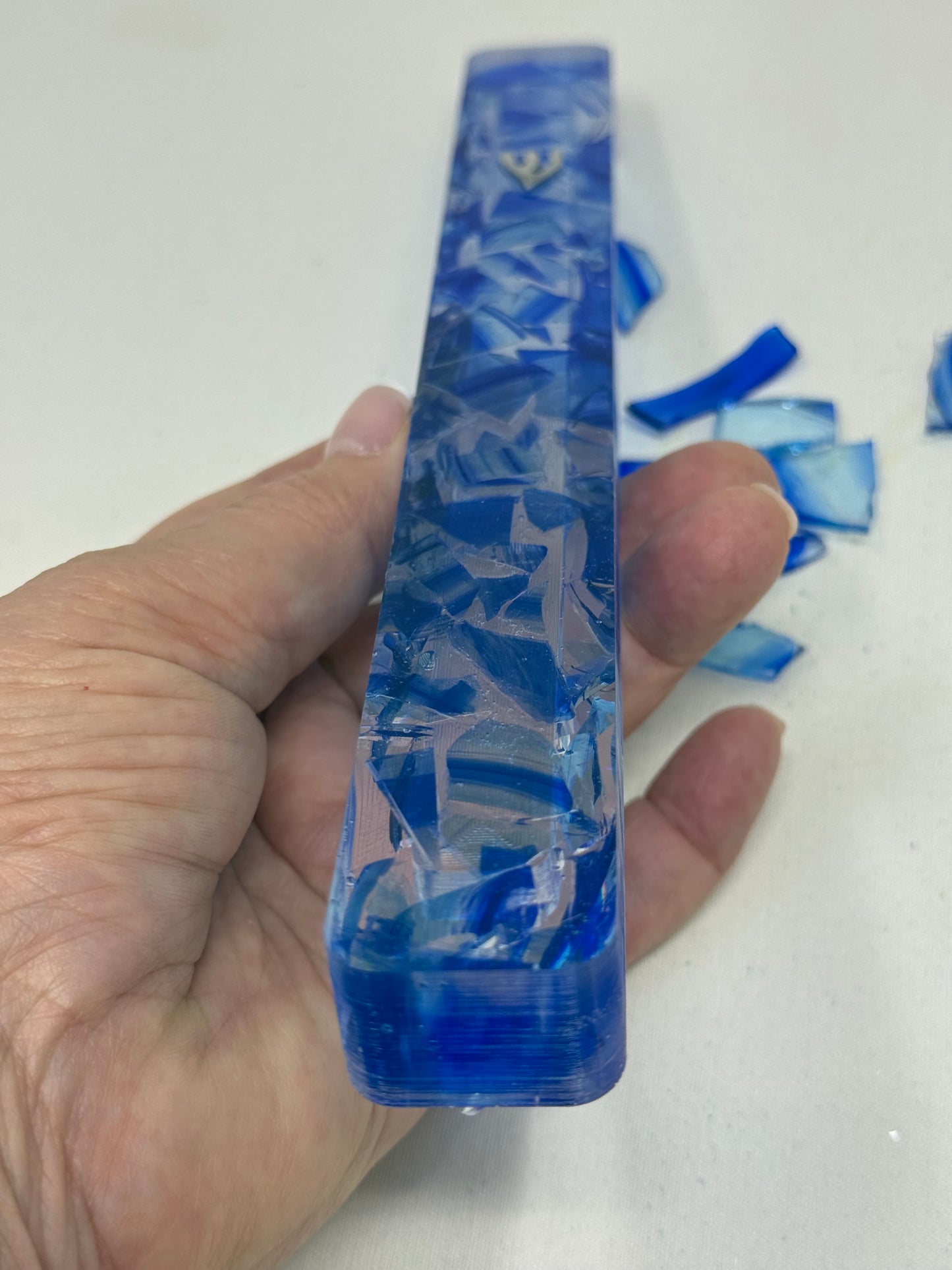 XXL Resin Wedding Glass Mezuzah (Made with Your Chuppah Glass shards)
