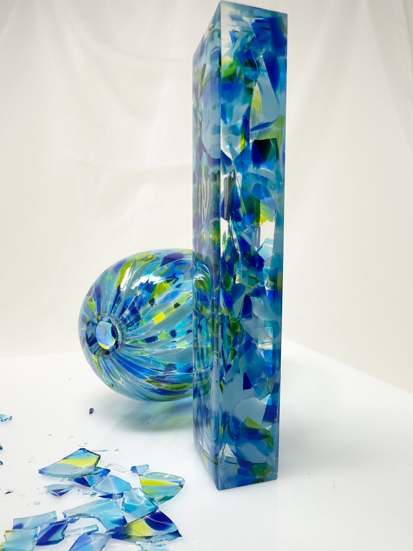 Wedding Breaking Glass Kit - Chuppah Glass Mezuzah Kit with Resin Art Piece, Jewish Wedding Gift